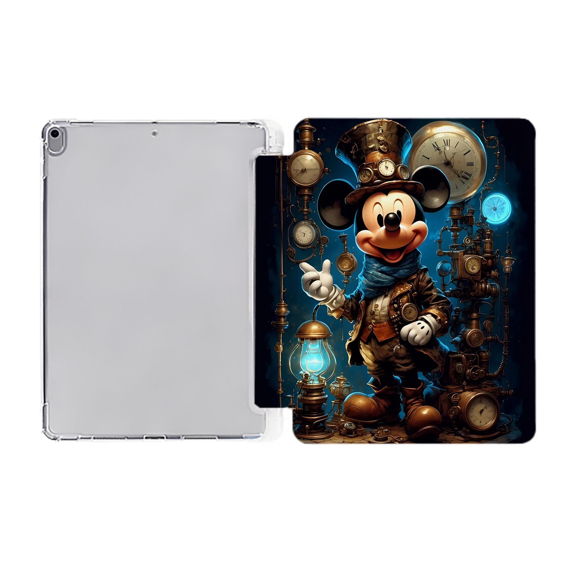 （画像用） ミッキーマウス Mickey Mouse IPad ケース ペン収納付き 三つ折りスタンド PUレザー×シリコン 対応機種9.5/10.5/10.9インチ